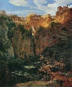 Ernst Fries Tivoli, les cascades et le temple de Vesta Germany oil painting artist